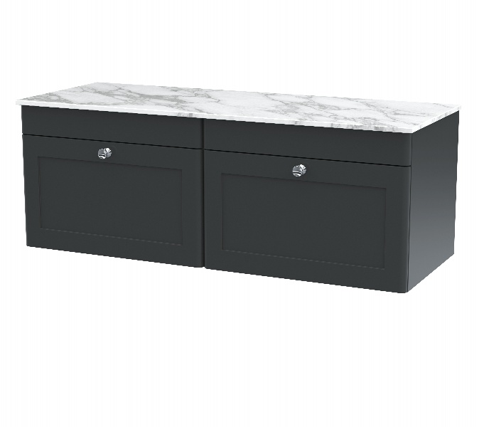 1200mm Wall Hung 2-Drawer Vanity with Marble Top