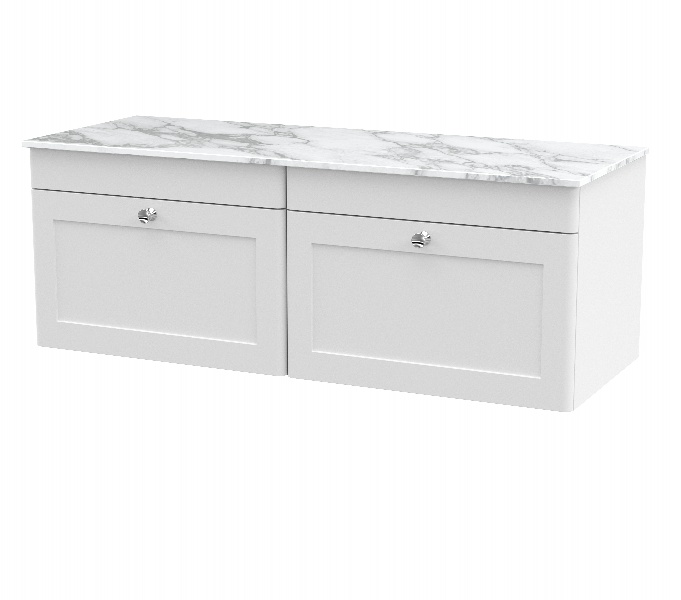 1200mm Wall Hung 2-Drawer Vanity with Marble Top