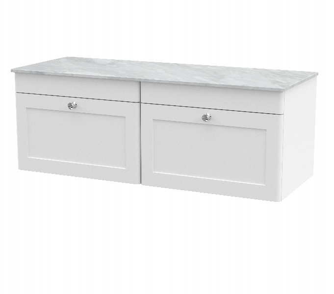 1200mm Wall Hung 2-Drawer Vanity with Marble Top