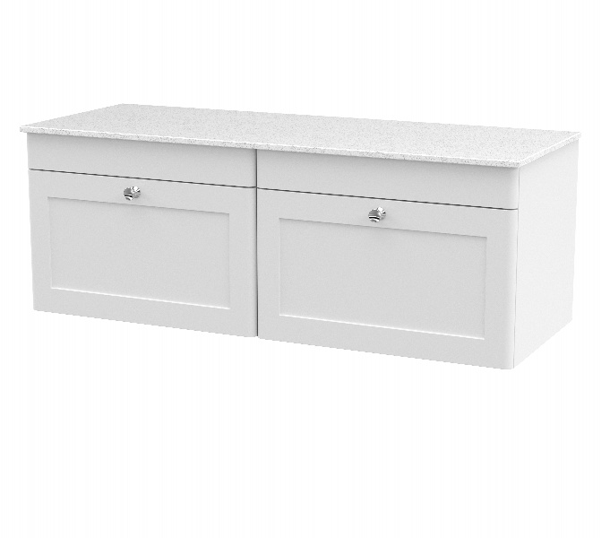 1200mm Wall Hung 2-Drawer Vanity with Marble Top