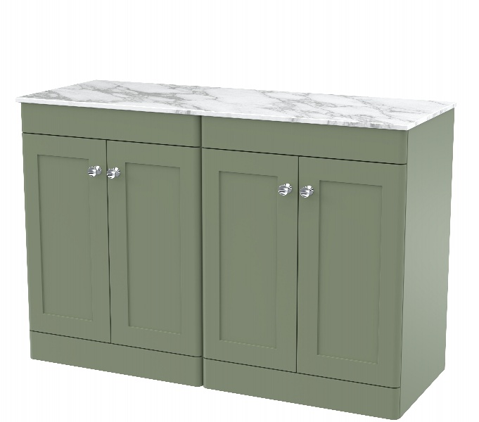 1200mm Floor Standing 4-Door Vanity with Marble Top