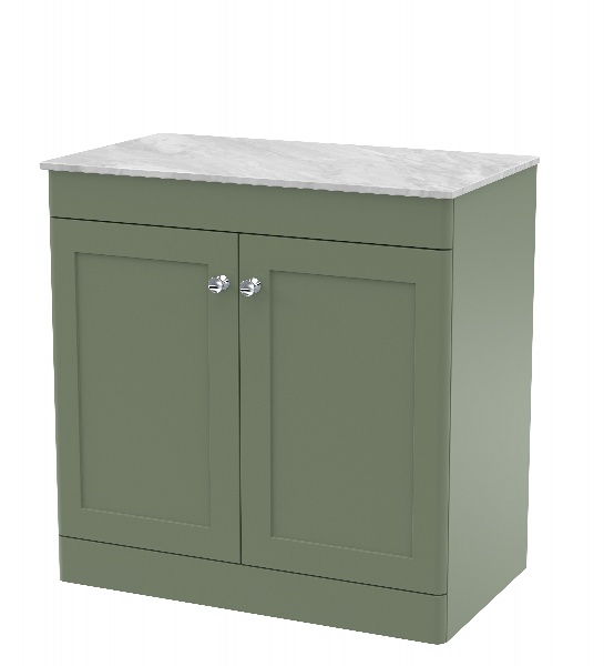 800mm Floor Standing 2-Door Vanity with Marble Top