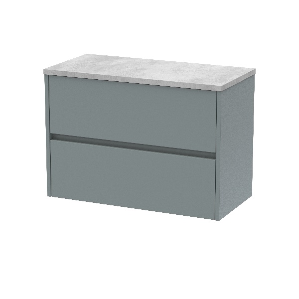 800mm Wall Hung 2 Drawer Unit & Worktop