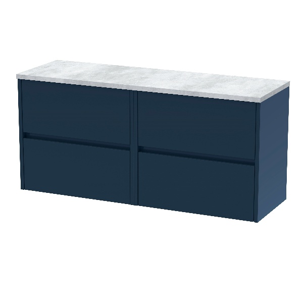 1200mm Wall Hung 4-Drawer Unit & Laminate Worktop