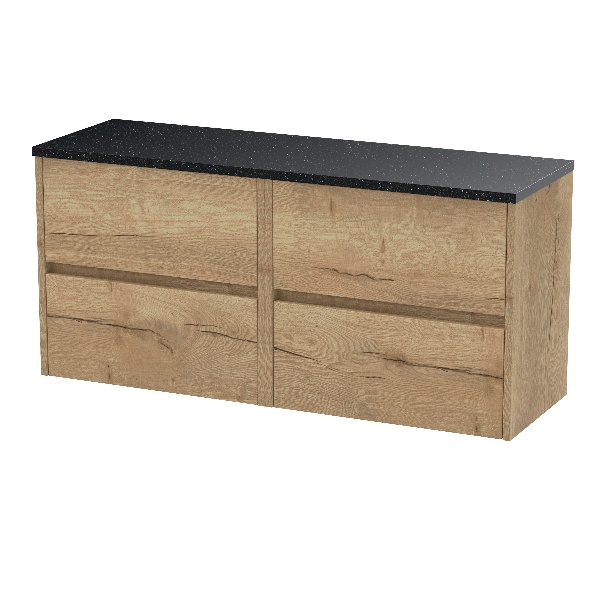 1200mm Wall Hung 4-Drawer Unit & Laminate Worktop