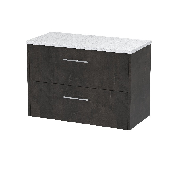 800mm Wall Hung 2 Drawer Vanity & Worktop