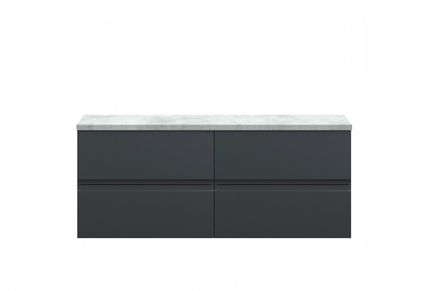 1200mm Wall Hung 4-Drawer Unit & Laminate Worktop