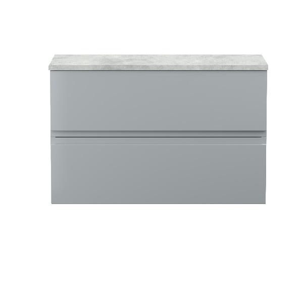 800mm Wall Hung 2-Drawer Vanity Unit & Laminate Worktop