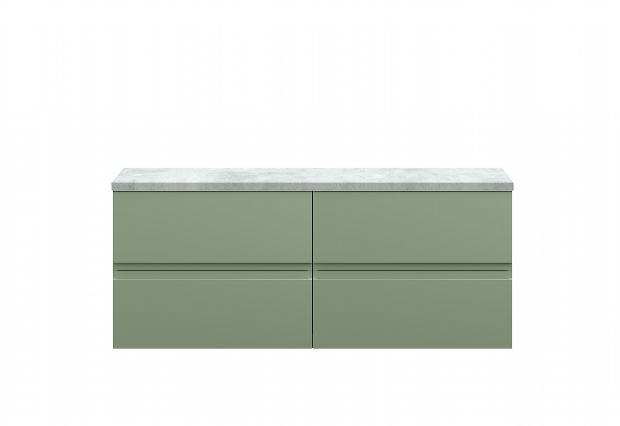 1200mm Wall Hung 4-Drawer Unit & Laminate Worktop