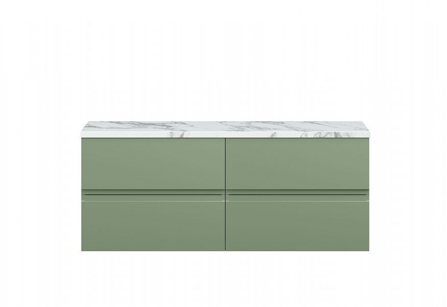 1200mm Wall Hung 4-Drawer Unit & Laminate Worktop