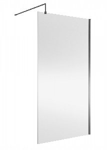 Wetroom Screen 1100x1850x8mm - Brushed Pewter