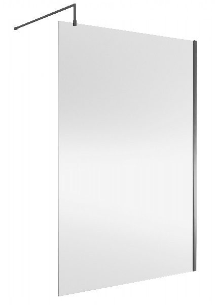 Wetroom Screen 1400x1850x8mm - Brushed Pewter