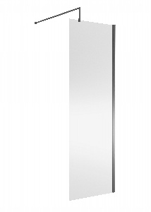 Wetroom Screen 700x1850x8mm - Brushed Pewter