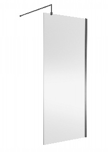 Wetroom Screen 900x1850x8mm - Brushed Pewter