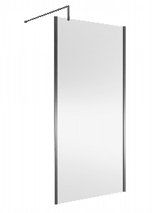 1000mm Wetroom Screen Outer Frame 1850x8mm - Brushed Pewter