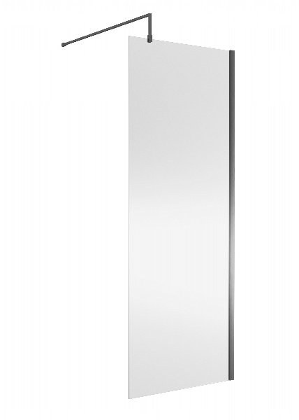 Wetroom Screen 800x1850x8mm - Brushed Pewter