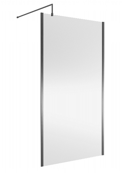 1100mm Wetroom Screen Outer Frame 1850x8mm - Brushed Pewter