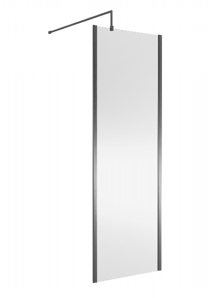 700mm Wetroom Screen Outer Frame 1850x8mm - Brushed Pewter