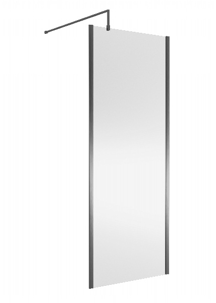 800mm Wetroom Screen Outer Frame 1850x8mm - Brushed Pewter