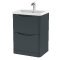 600mm Floor Standing 2 Drawer Vanity & Polymarble Basin