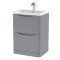 600mm Floor Standing 2 Drawer Vanity & Polymarble Basin