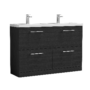 1200mm Floor Standing 4 Drawer Vanity & Double Basin