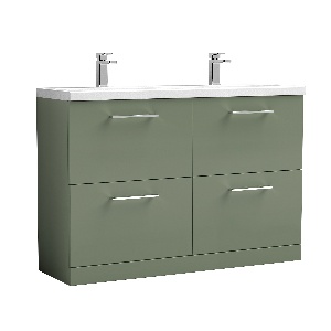 1200mm Floor Standing 4 Drawer Vanity & Double Basin