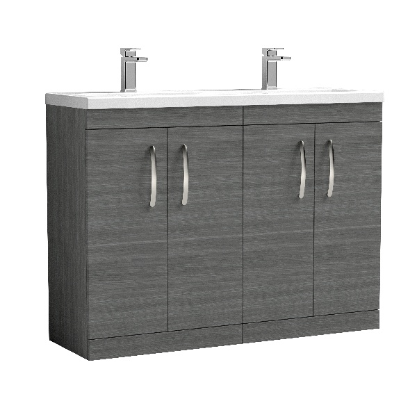 1200mm Floor Standing Cabinet With Double Ceramic Basin