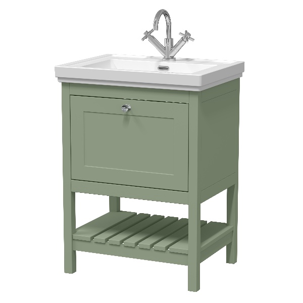 600mm Floor Standing Vanity & Basin 1TH