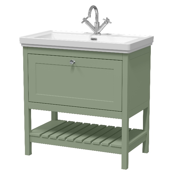 800mm Floor Standing Vanity & Basin 1TH