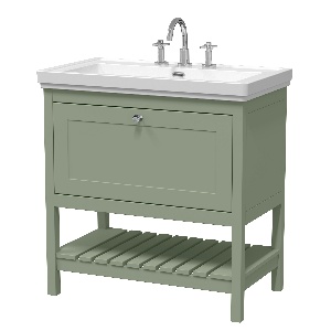 800mm Floor Standing Vanity & Basin 3TH