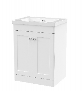 600mm Floor Standing 2-Door Vanity with Basin - 0 Tap Hole