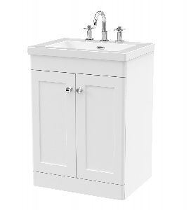 600mm Floor Standing 2-Door Vanity with Basin - 3 Tap Hole