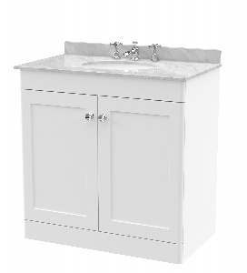 800mm Floor Standing 2 Door Vanity & Marble Top 3TH