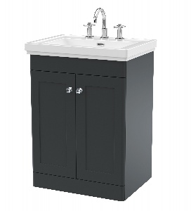 600mm Floor Standing 2-Door Vanity & Basin 3TH