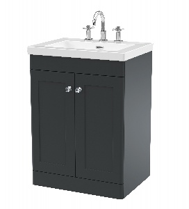 600mm Floor Standing 2-Door Vanity with Basin - 3 Tap Hole