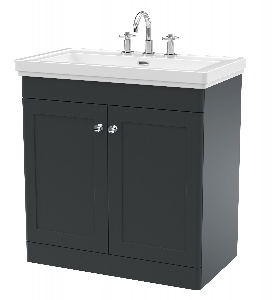 800mm Floor Standing 2-Door Vanity & Basin 3TH