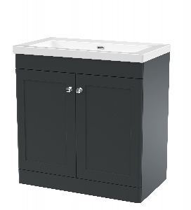 800mm Floor Standing 2-Door Vanity with Basin - 0 Tap Hole