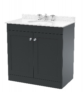 800mm Floor Standing 2 Door Vanity & Marble Top 3TH