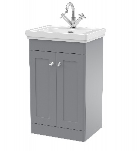 500mm Floor Standing 2-Door Vanity & Basin 1TH