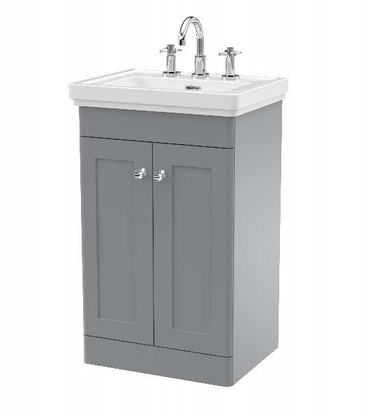 500mm Floor Standing 2-Door Vanity & Basin 3TH