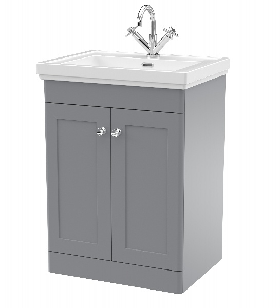 600mm Floor Standing 2-Door Vanity & Basin 1TH