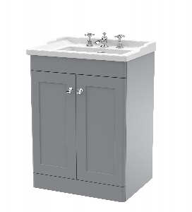 600mm Floor Standing 2 Door Vanity & Basin 3TH