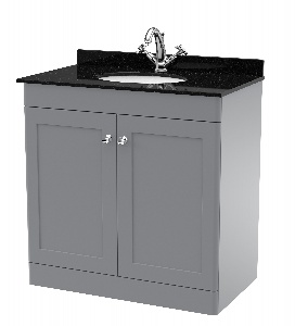 800mm Floor Standing 2 Door Vanity & Marble Top 1TH