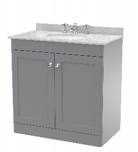 800mm Floor Standing 2 Door Vanity & Marble Top 3TH