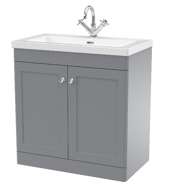 800mm Floor Standing 2-Door Vanity with Basin - 1 Tap Hole