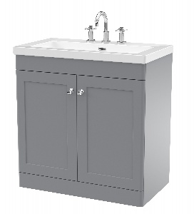 800mm Floor Standing 2-Door Vanity with Basin - 3 Tap Hole