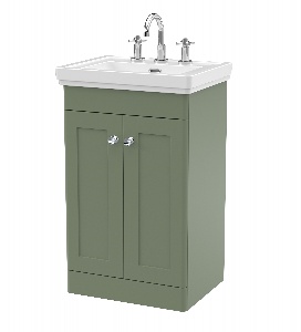 500mm Floor Standing 2-Door Vanity & Basin 3TH