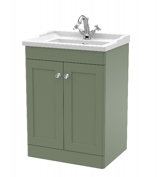 600mm Floor Standing 2 Door Vanity & Basin 1TH