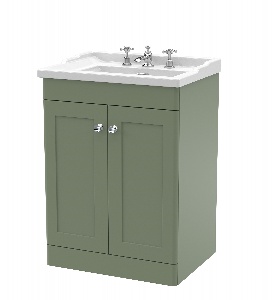 600mm Floor Standing 2 Door Vanity & Basin 3TH